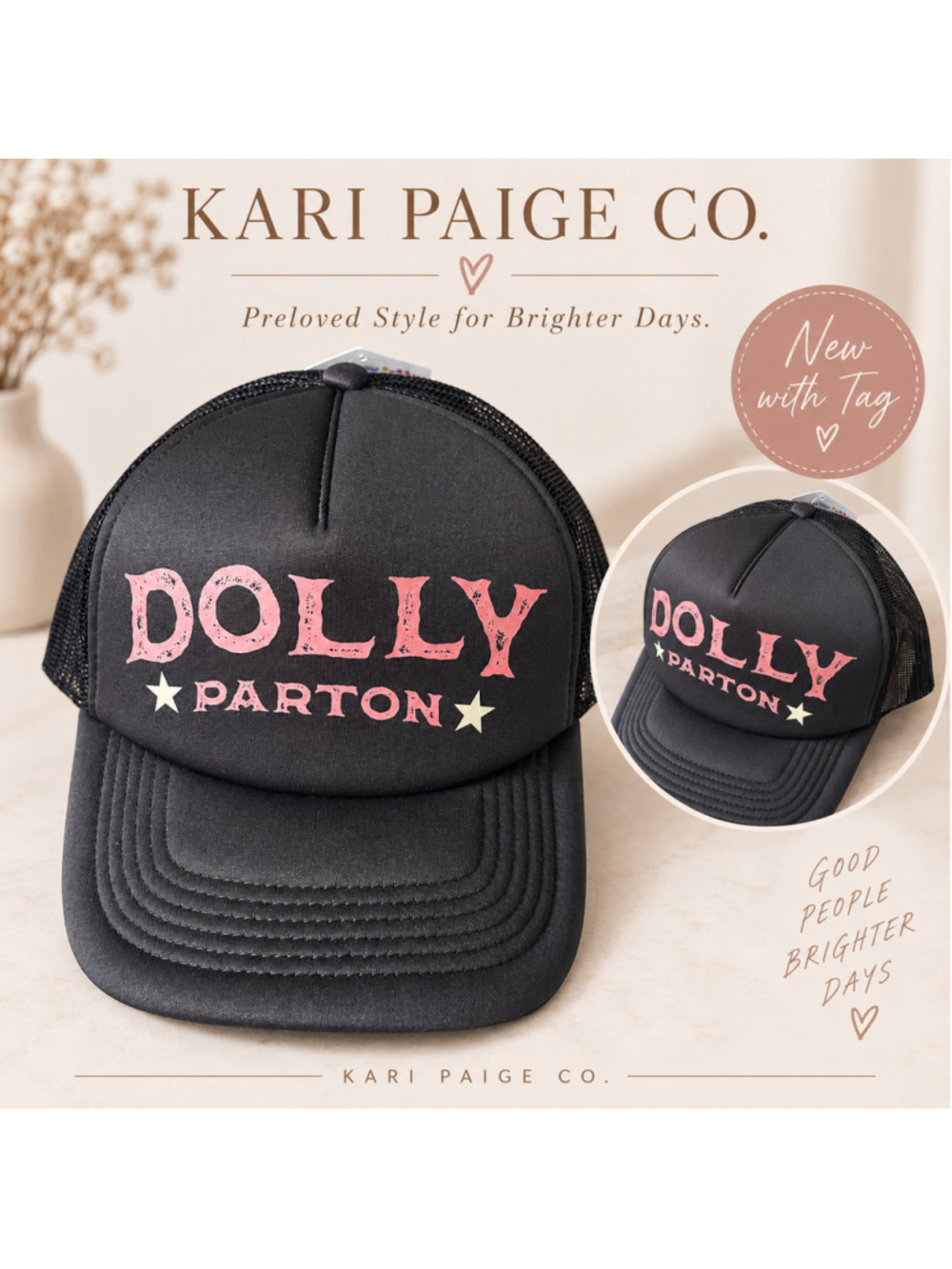 Women's Dolly Parton Trucker Hat new with tags
